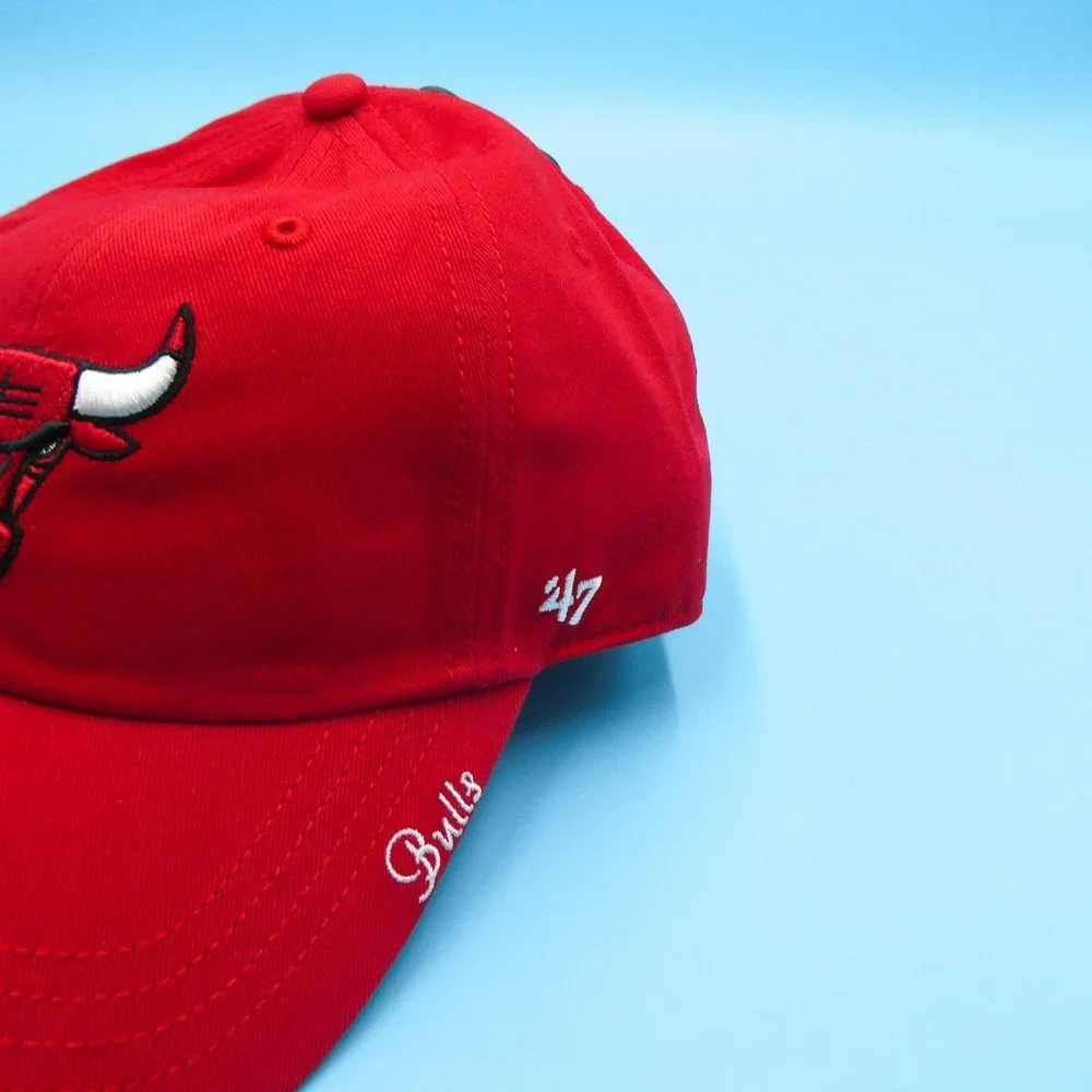'47 Brand Cap Womens Adjustable Clean Up Chicago Bulls‎ Red Cotton Hat NBA